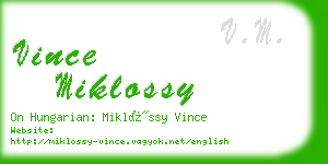 vince miklossy business card